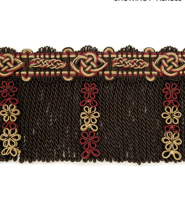 Scalamandre Siecle Diderot Bullion 4 1/2 Ebony Bordeaux Trim LA22093056