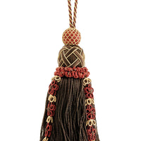 Scalamandre Siecle Key Tassel Ebony Bordeaux Trim LA44673056