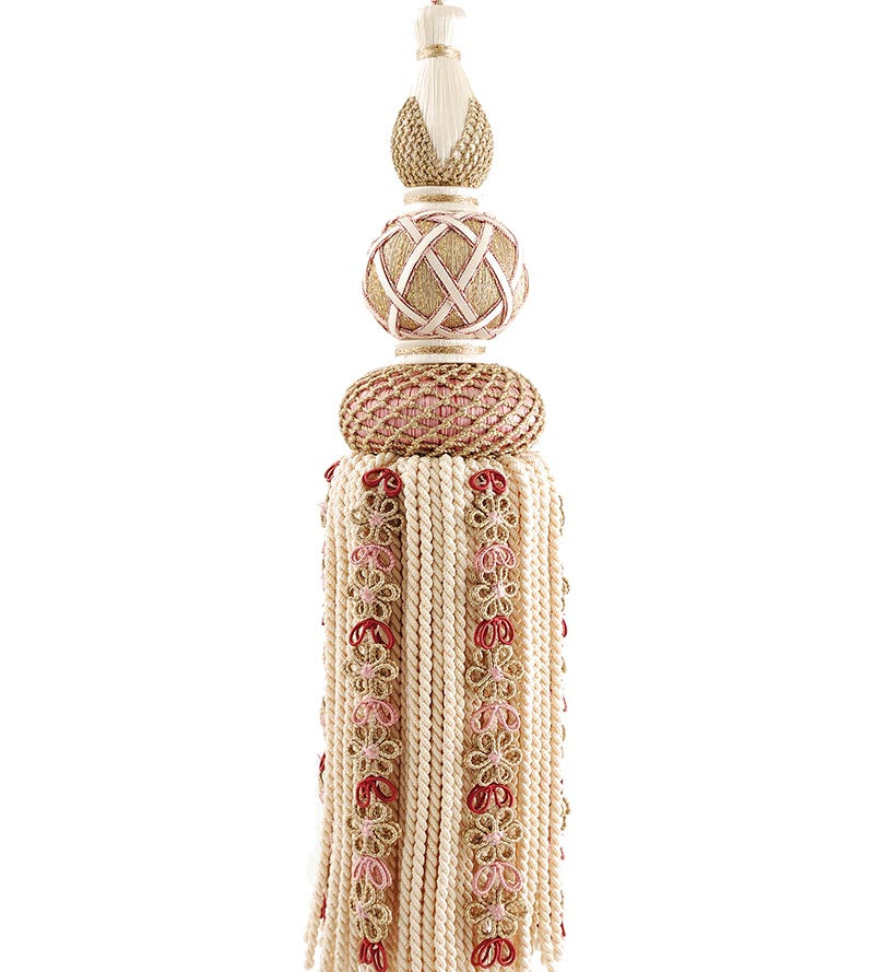 Scalamandre Siecle Single Tassel Tieback Raspberry Trim Sample LA33103057