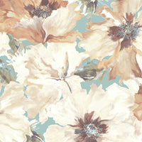 Seabrook Designs Cecita Terra Cotta And Teal Wallpaper LG90002