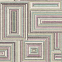 Seabrook Designs Attersee Squares Purple Haze, Charcoal, And Baby Blue Wallpaper LG90509