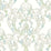Seabrook Designs Roxen Damask Turquoise, Off-white, And Mint Wallpaper Sample LG90702