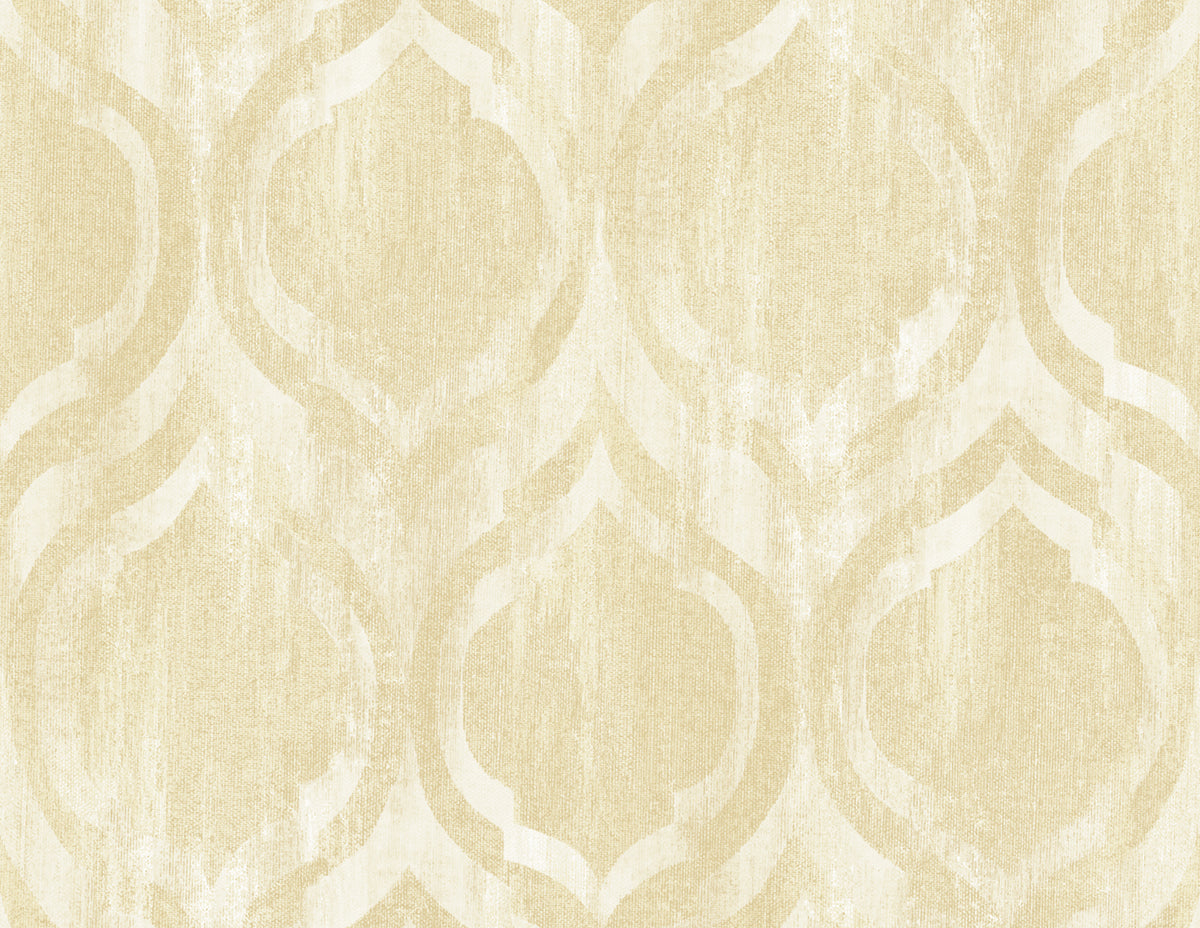 Seabrook Designs Old Danube Ogee Gold And Off-white Wallpaper LG90805