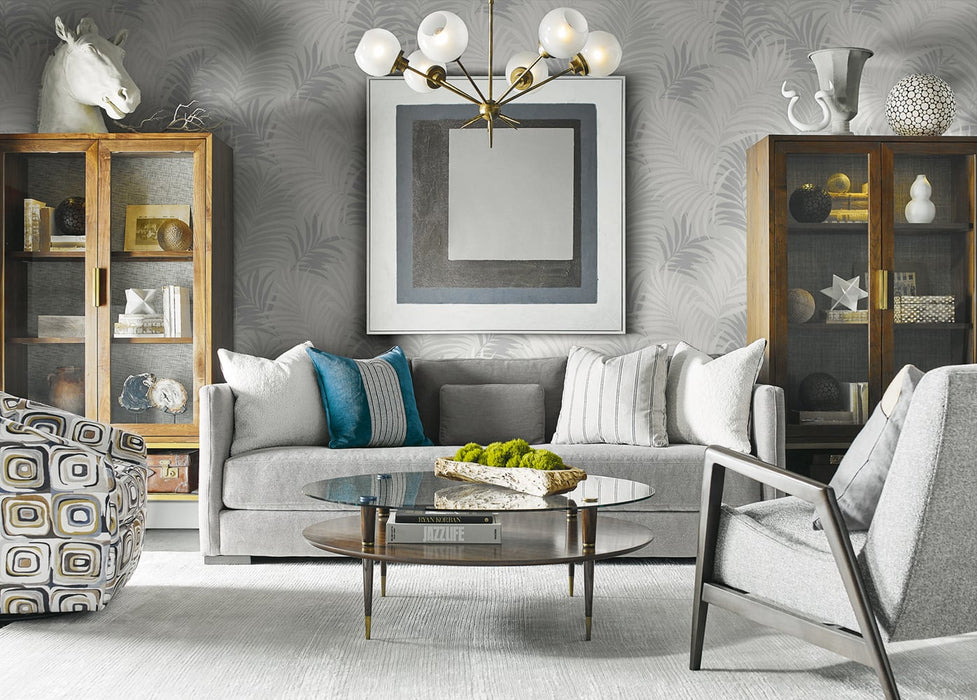 Lillian August Via Palma Cove Gray And Winter Fog Wallpaper LN10108