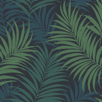 Lillian August Via Palma Midnight Blue, Juniper, And Spearmint Wallpaper LN10112