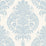 Lillian August Antigua Damask Blue Frost And Bone White Wallpaper Sample LN10412