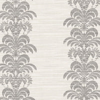 Lillian August Palm Frond Stripe Stringcloth Charcoal And Ivory Wallpaper LN10500