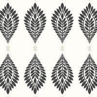 Lillian August Mirasol Palm Frond Ebony And Eggshell Wallpaper LN10600