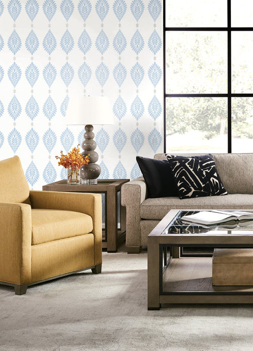 Lillian August Mirasol Palm Frond Carolina Blue And Eggshell Wallpaper LN10602