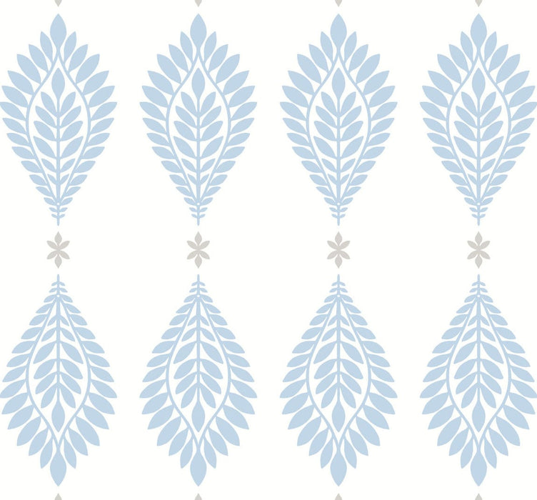 Lillian August Mirasol Palm Frond Carolina Blue And Eggshell Wallpaper LN10602