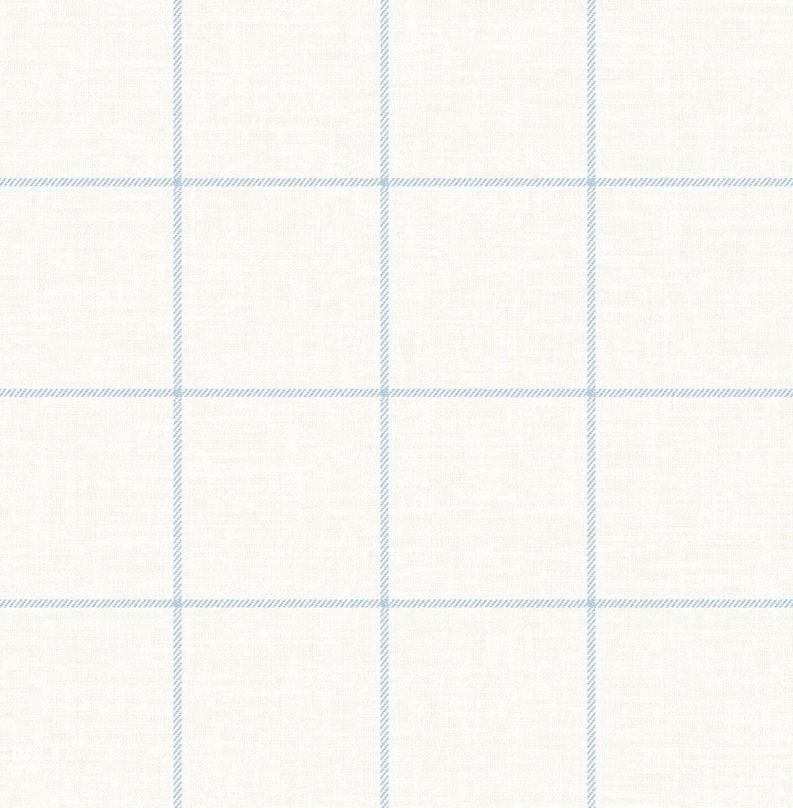 Lillian August Linen Check Blue  Frost And Bone White Wallpaper Sample LN10712
