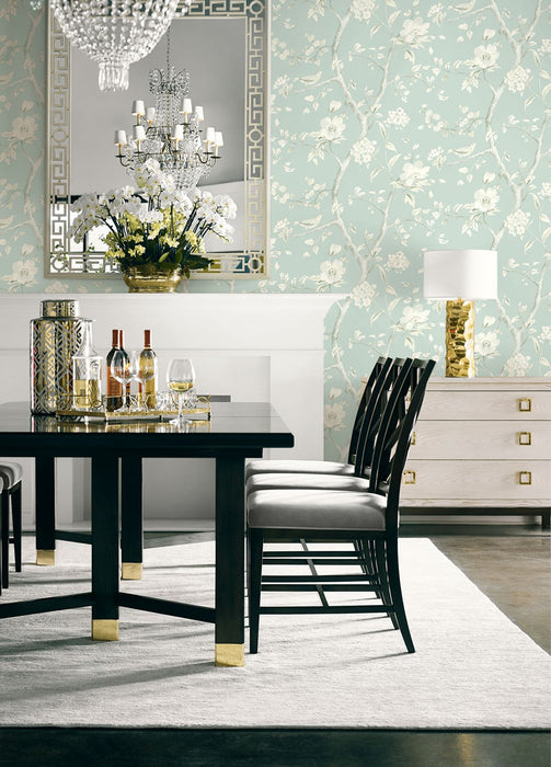 Lillian August Southport Floral Trail Sea Glass And Ivory Wallpaper LN11104