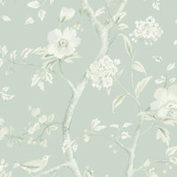 Lillian August Southport Floral Trail Sea Glass And Ivory Wallpaper LN11104