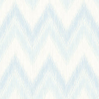Lillian August Regent Flamestitch Stringcloth Blue Frost And Eggshell Wallpaper LN11202