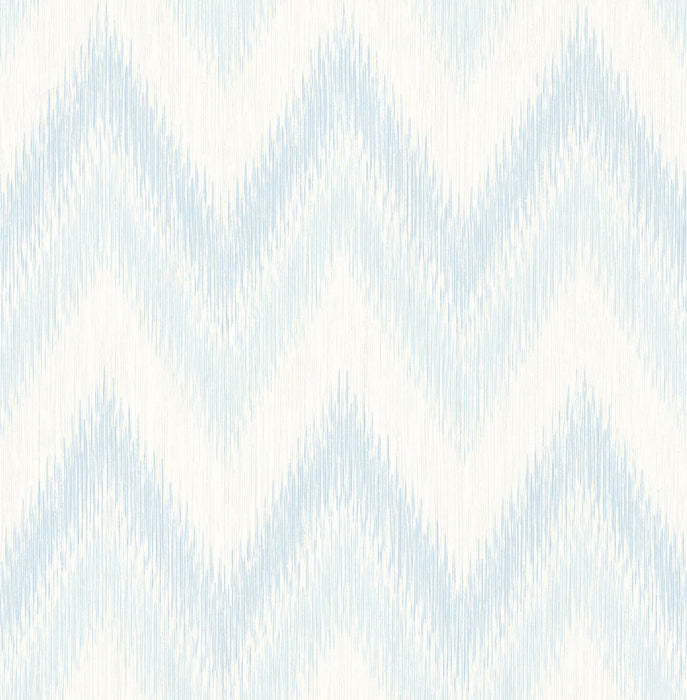 Lillian August Regent Flamestitch Stringcloth Blue Frost And Eggshell Wallpaper Sample LN11202