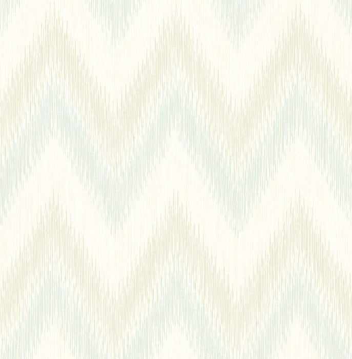 Lillian August Regent Flamestitch Stringcloth Sea Glass And Eggshell Wallpaper Sample LN11204