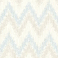 Lillian August Regent Flamestitch Stringcloth Sky Blue And Arrowroot Wallpaper LN11212