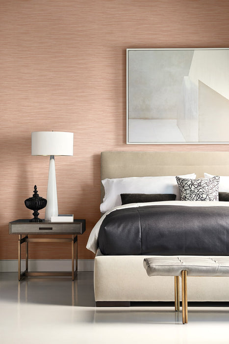 Lillian August Reef Embossed Vinyl Melon Wallpaper LN11301