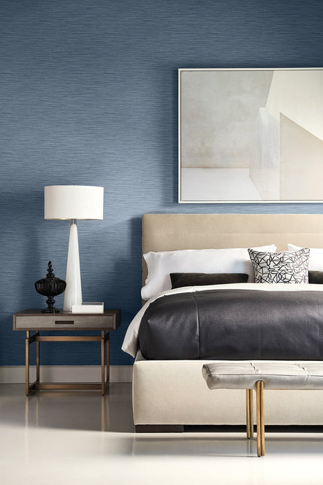 Lillian August Reef Embossed Vinyl Air Force Blue Wallpaper LN11302