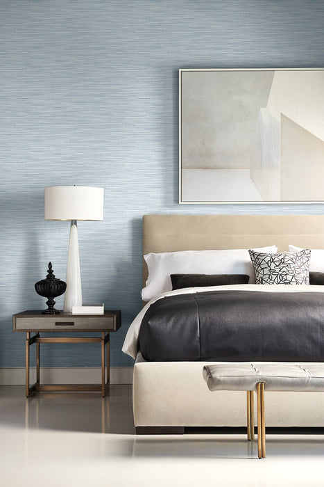 Lillian August Reef Stringcloth Blue Frost Wallpaper LN11312