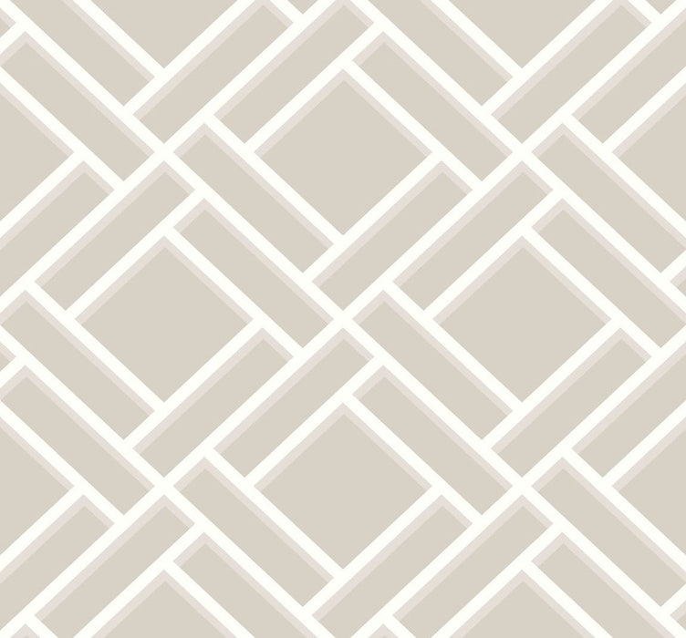 Lillian August Block Trellis Cove Gray And Fog Wallpaper Sample LN11508