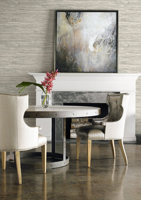 Lillian August Washed Shiplap Embossed Vinyl Dove Gray Wallpaper LN11607