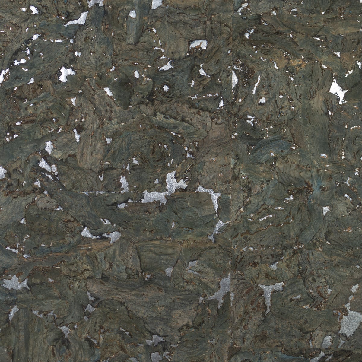Lillian August Cork Deep Sea & Metallic Silver Wallpaper LN11863