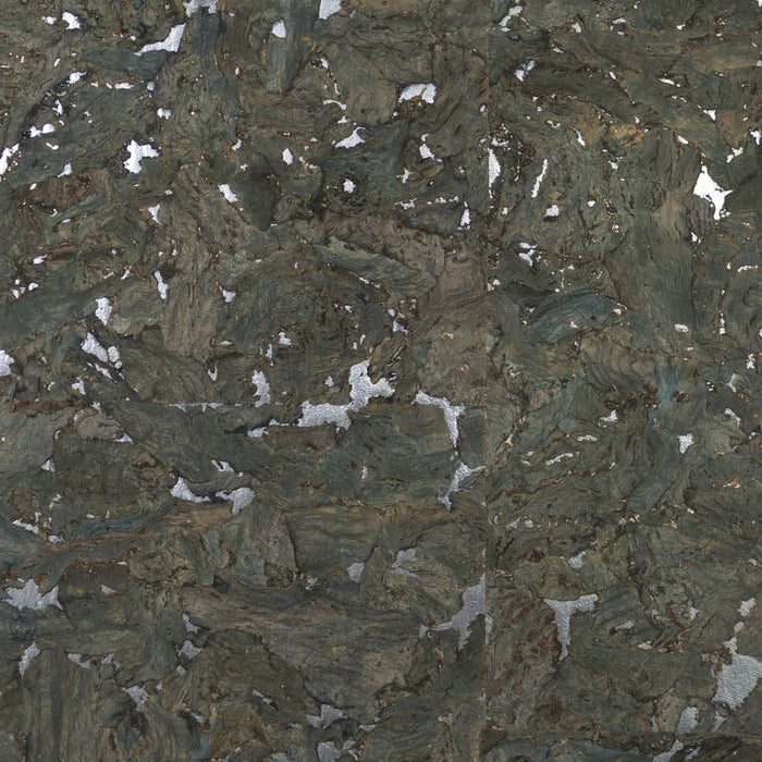 Lillian August Cork Deep Sea & Metallic Silver Wallpaper Sample LN11863