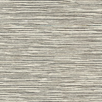 Lillian August Sisal Grasscloth Ivory And Jet Black Wallpaper LN11865