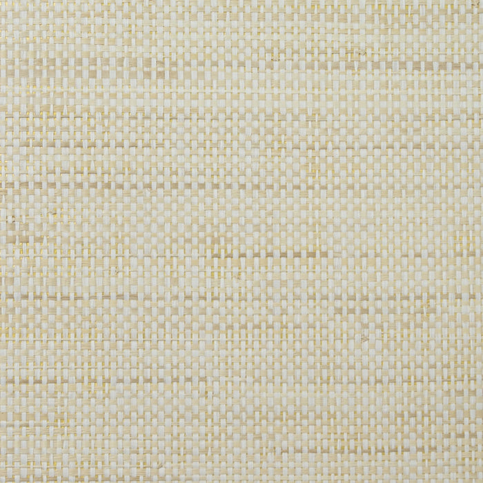 Lillian August Paper And Raffia Antique White & Gold Wallpaper Sample LN11891