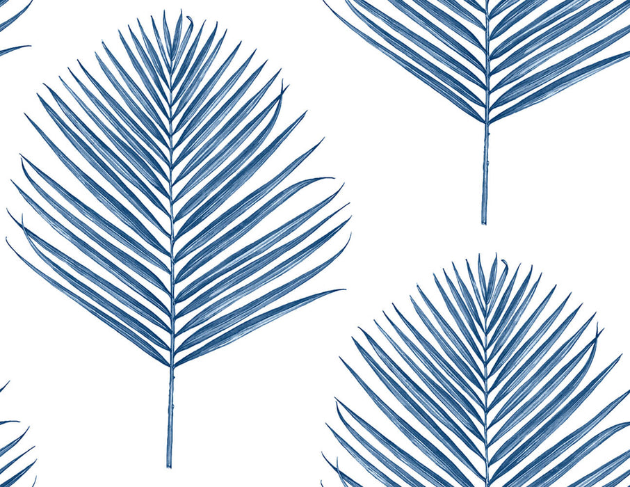 Lillian August Maui Palm Coastal Blue Wallpaper Sample LN20002