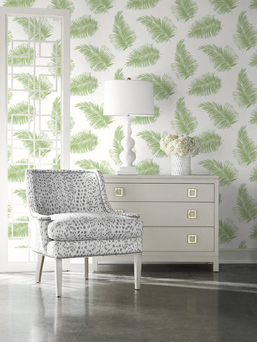 Lillian August Tossed Palm Summer Fern Wallpaper Sample LN20304