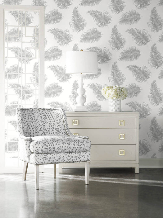 Lillian August Tossed Palm Alloy Wallpaper Sample LN20305