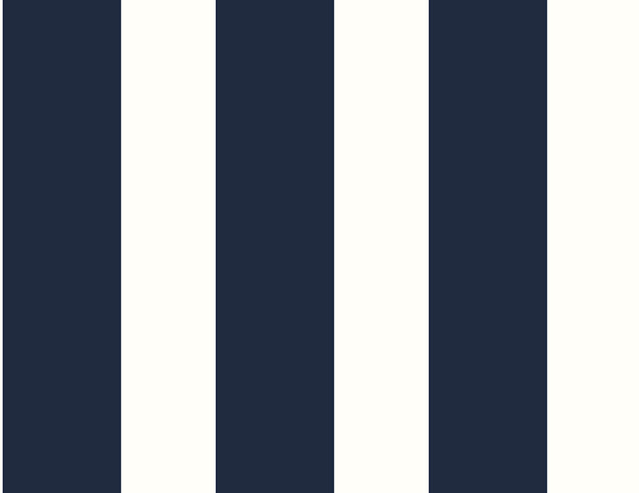Lillian August Designer Stripe Midnight Blue & White Wallpaper Sample LN20402