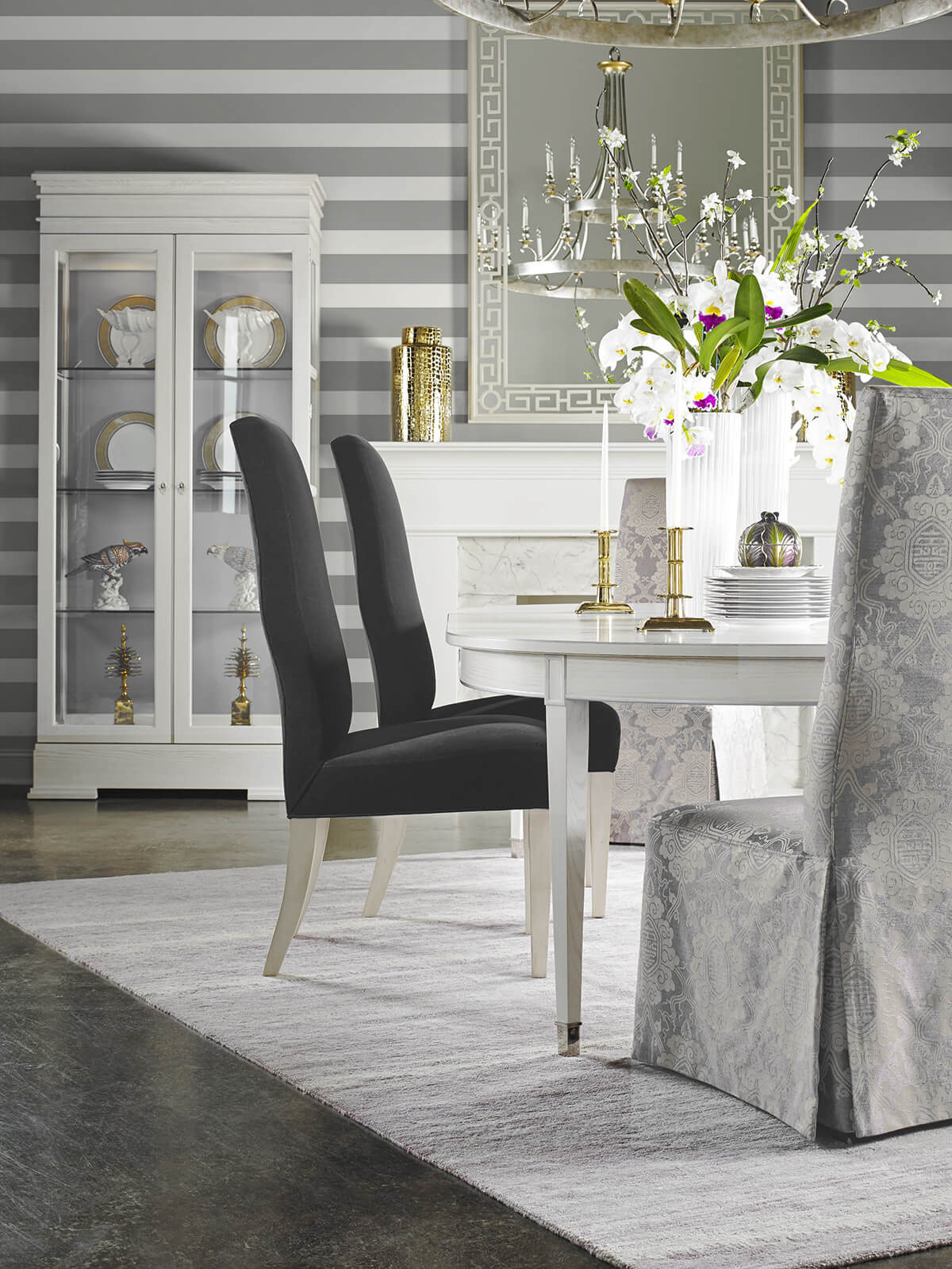 Lillian August Designer Stripe Argos Grey Wallpaper Sample LN20405