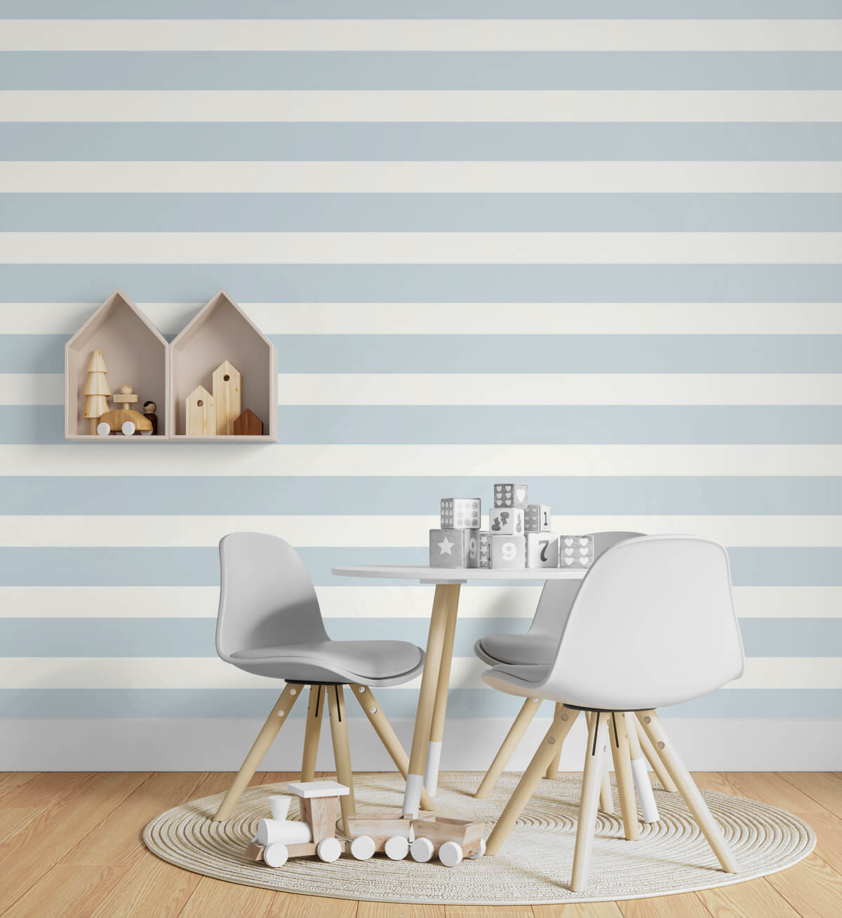 Lillian August Designer Stripe Hampton Blue Wallpaper LN20412