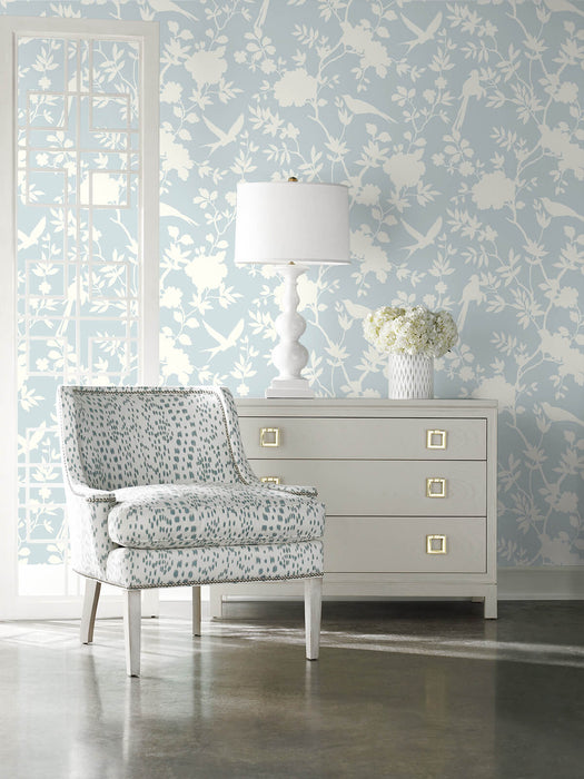 Lillian August Mono Toile Hampton Blue Wallpaper LN20502