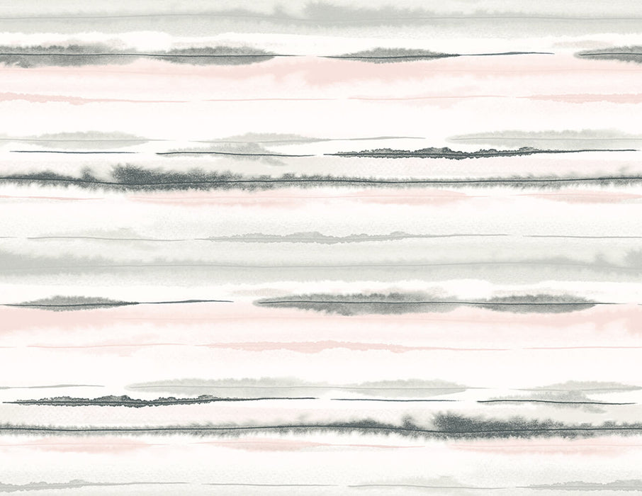 Lillian August Horizon Stripe Pink Sunset Wallpaper LN20601