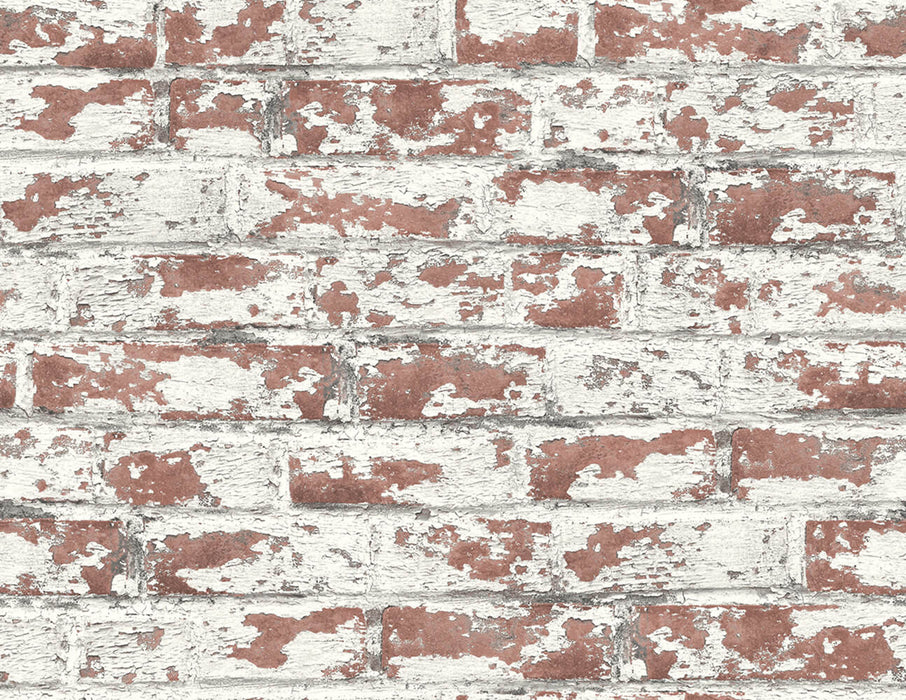 Lillian August Soho Brick Terra Cotta Wallpaper LN20901