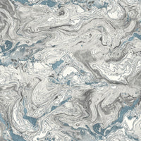 Lillian August Faux Marble Lunar Rock & Cerulean Wallpaper LN21002