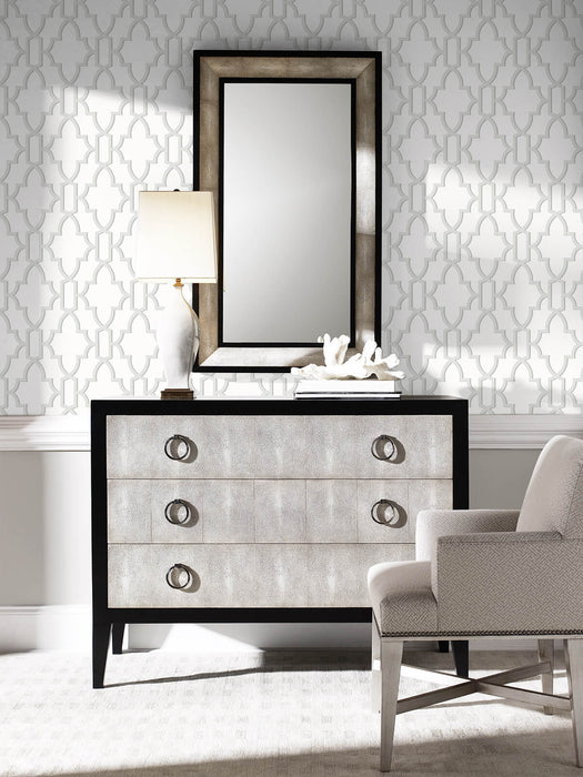 Lillian August Coastal Lattice Harbor Mist Wallpaper LN21105