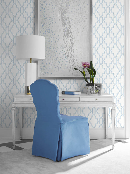 Lillian August Coastal Lattice Hampton Blue Wallpaper Sample LN21112