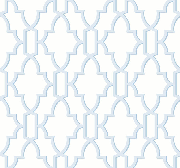Lillian August Coastal Lattice Hampton Blue Wallpaper Sample LN21112