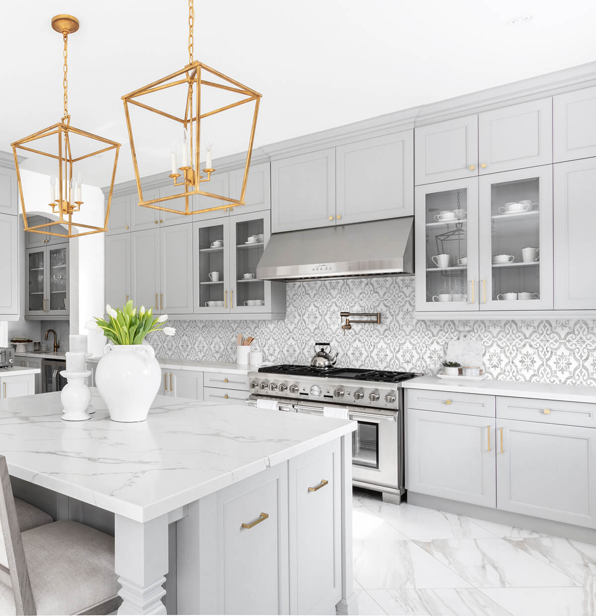 Lillian August Porto Tile Harbor Mist Wallpaper LN21205