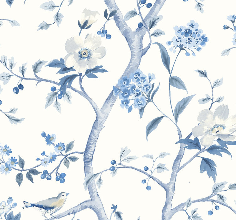 Lillian August Floral Trail Bluestone Wallpaper Sample LN21302