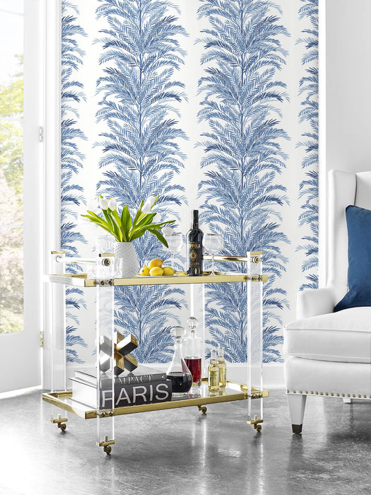 Lillian August Keana Palm Coastal Blue Wallpaper Sample LN30102