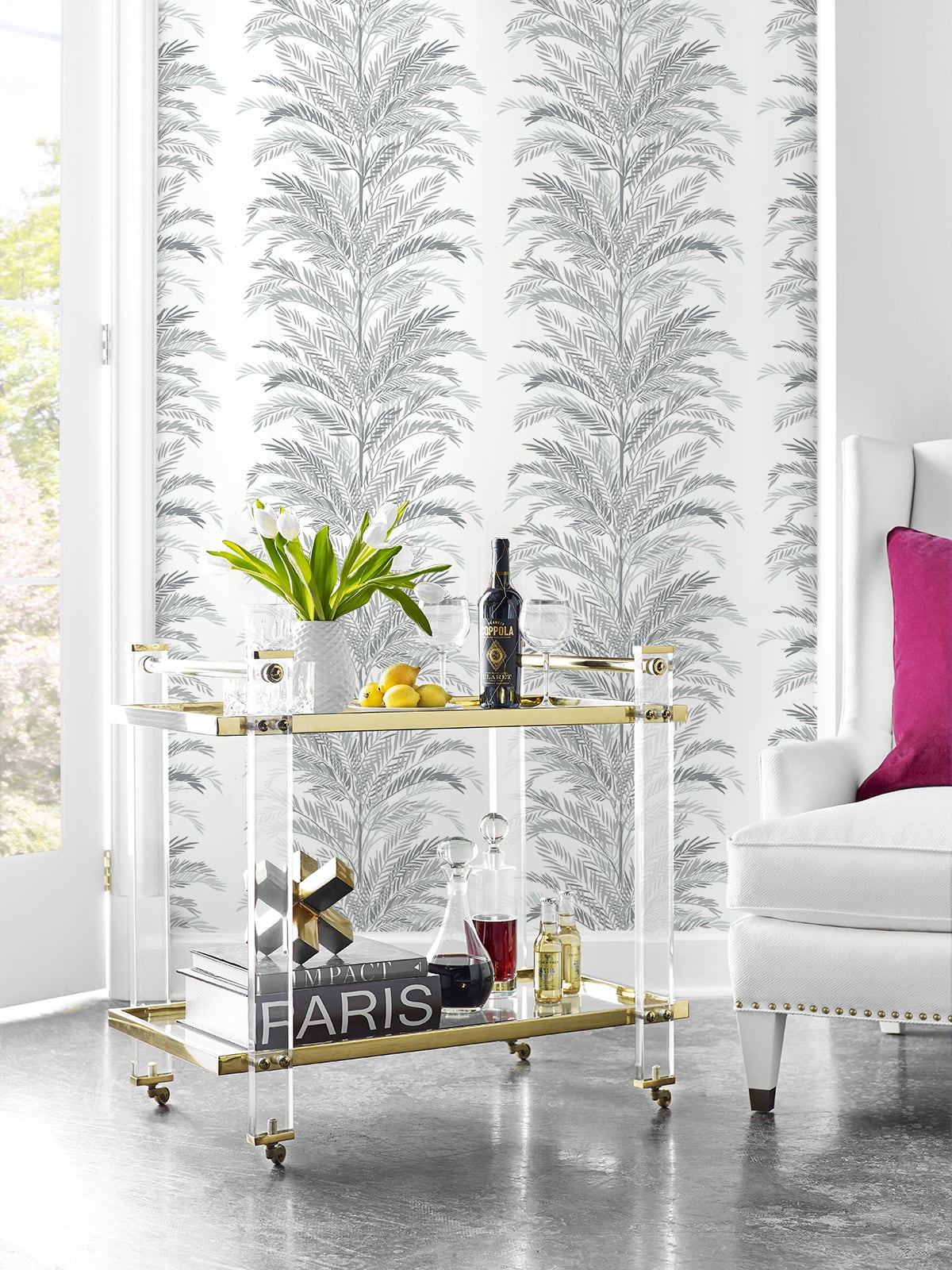 Lillian August Keana Palm Harbor Mist Wallpaper LN30108