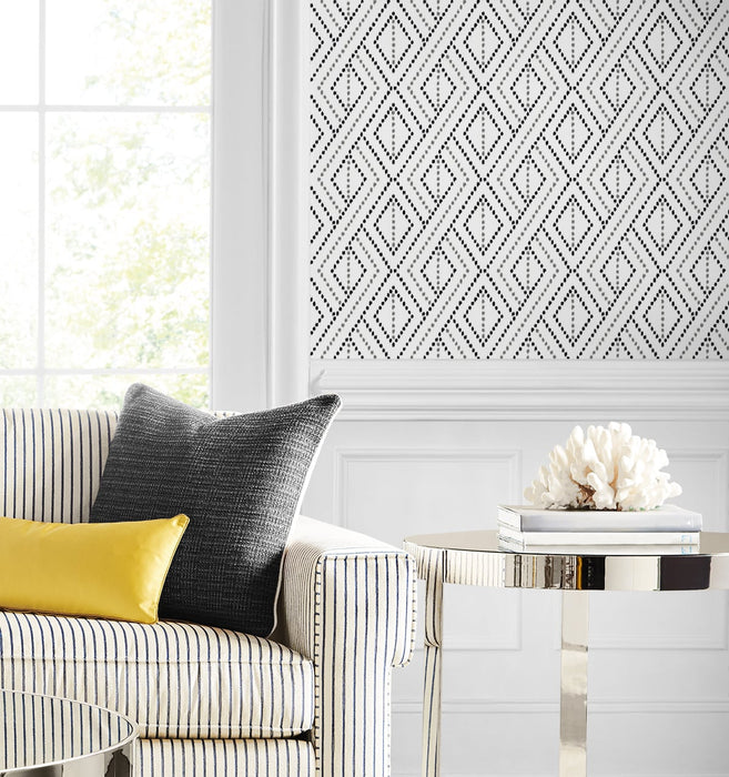 Lillian August Boho Grid Alloy Wallpaper Sample LN30200