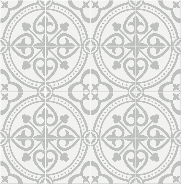 Lillian August Villa Mar Tile Harbor Mist Wallpaper Sample LN30308
