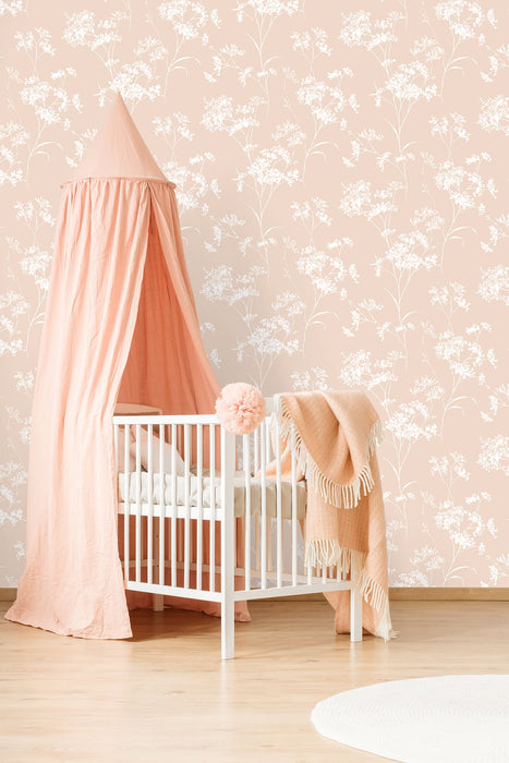 Lillian August Floral Mist Peach Petal Wallpaper Sample LN30501